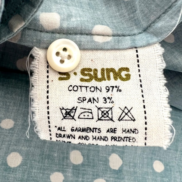 SAMANTHA SUNG Audrey Dress in Seafoam Blue White Dot Print - 4 - Picture 5 of 11